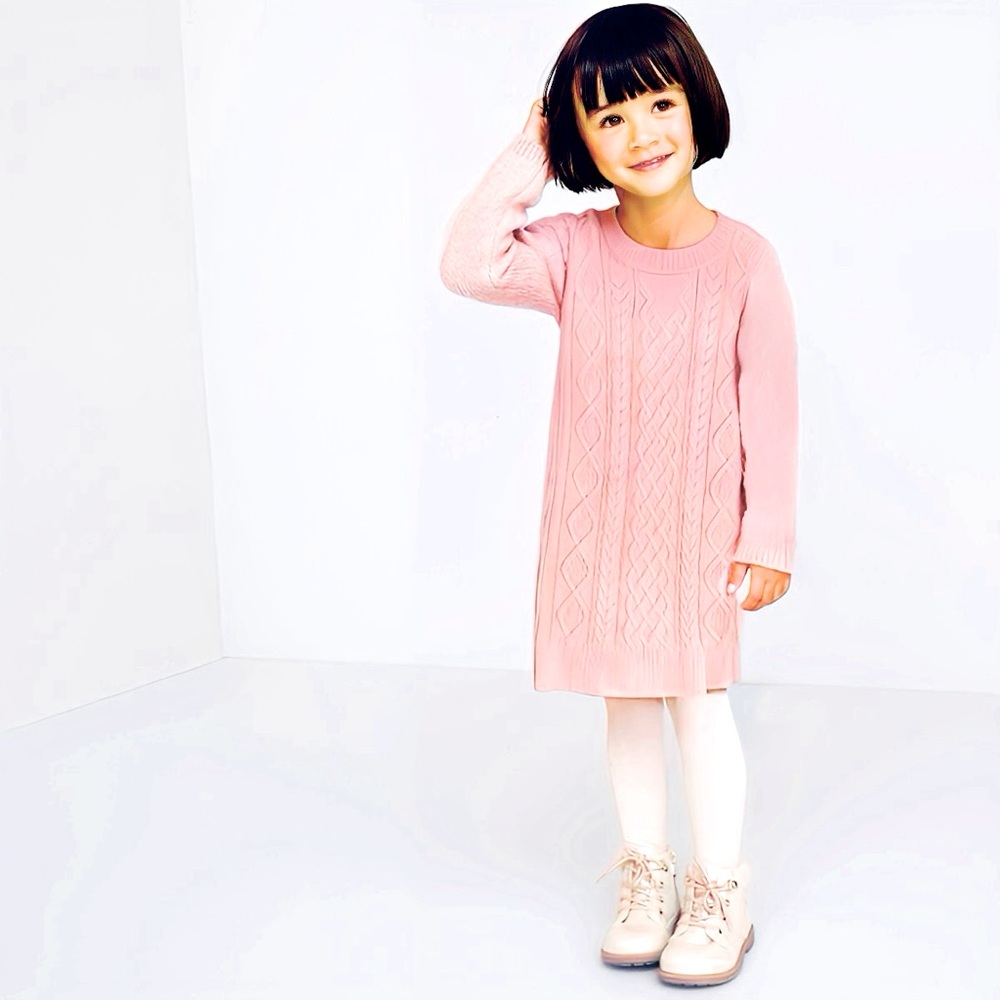 GAP Kids Soft Pink Cowl Neck Girls Sweater Dress Size S